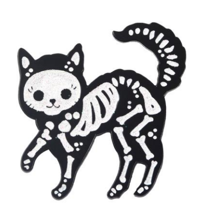 Skeleton Kitty Enamel Pin